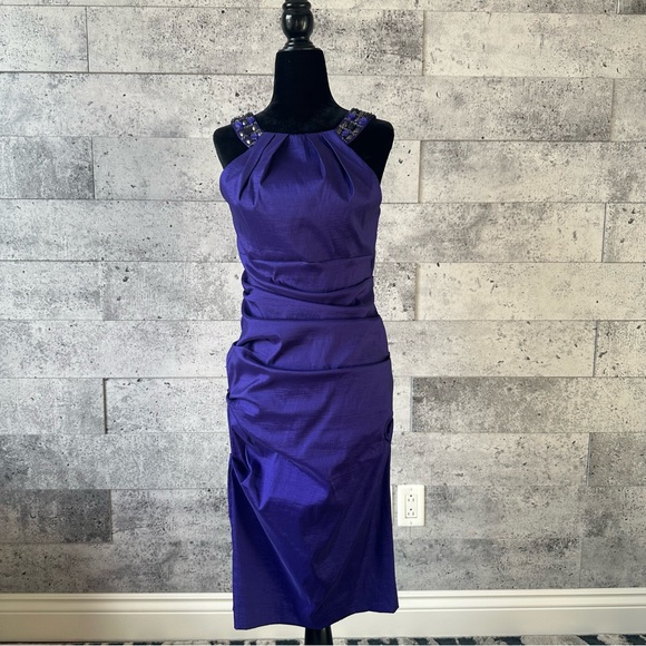 Elegant Purple Halter Dress size 8 - Picture 1 of 11